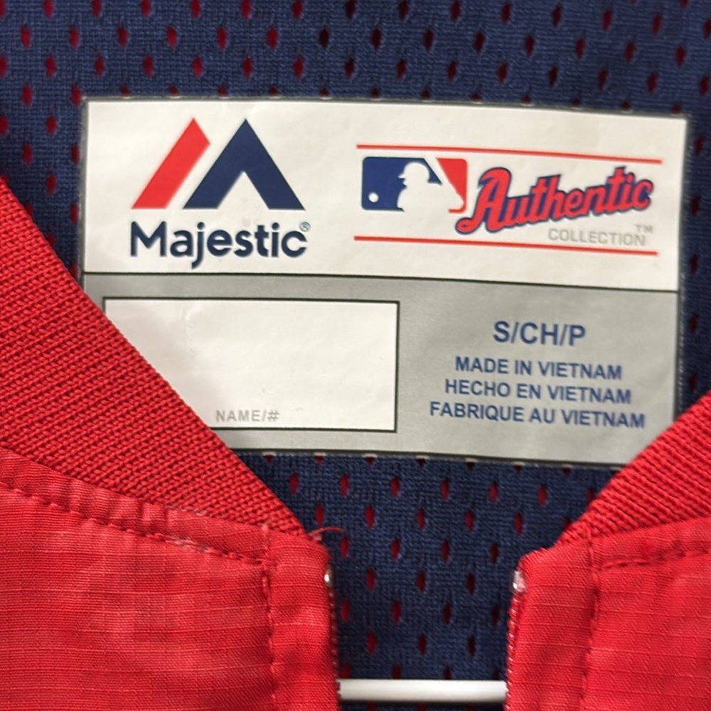 Majestic Authentic baseball tag. Red Quarter-Zip Jacket, Cardinal baseball (OLCC - Picture 2 of 15